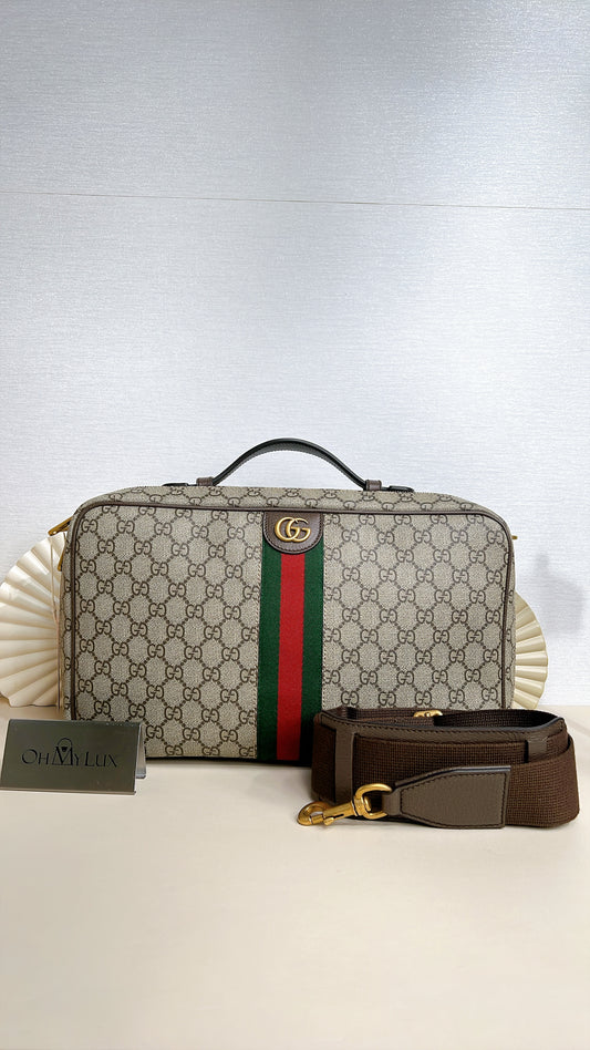 Gucci Web Savoy Shoes Case in GG Supreme