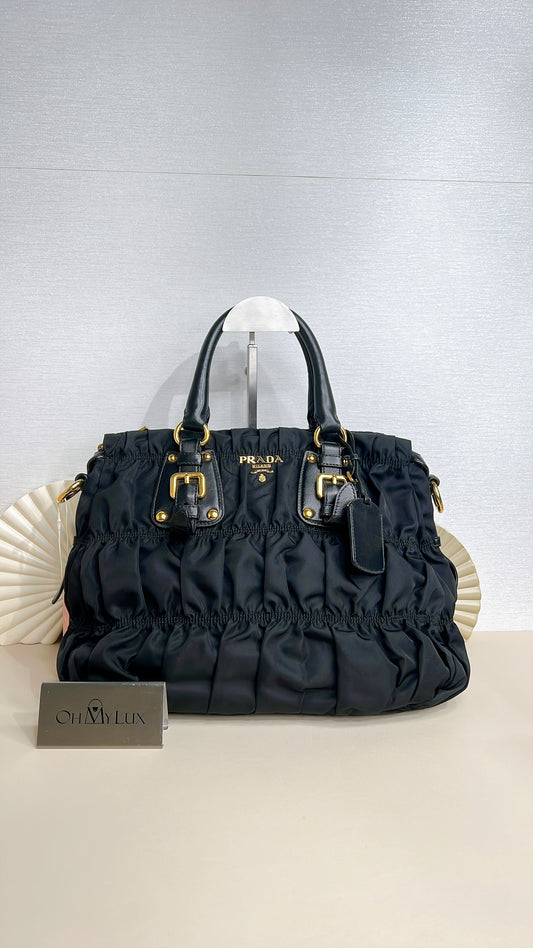 Prada Gaufre Tote Bag in Black Nylon