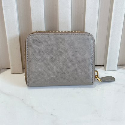 Prada Saffiano Coin Purse in Grey