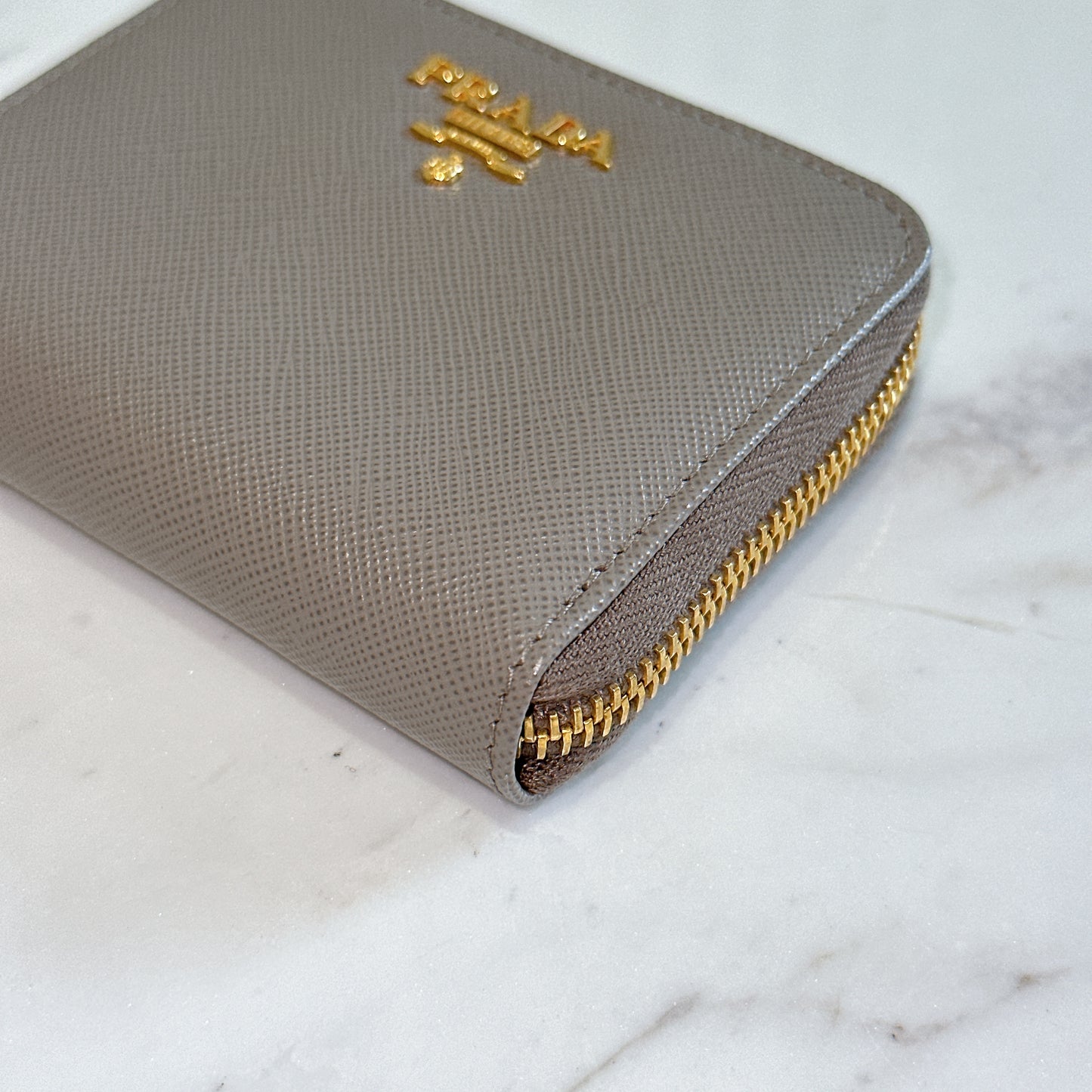 Prada Saffiano Coin Purse in Grey
