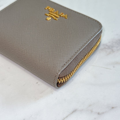 Prada Saffiano Coin Purse in Grey