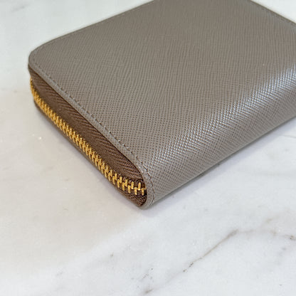 Prada Saffiano Coin Purse in Grey