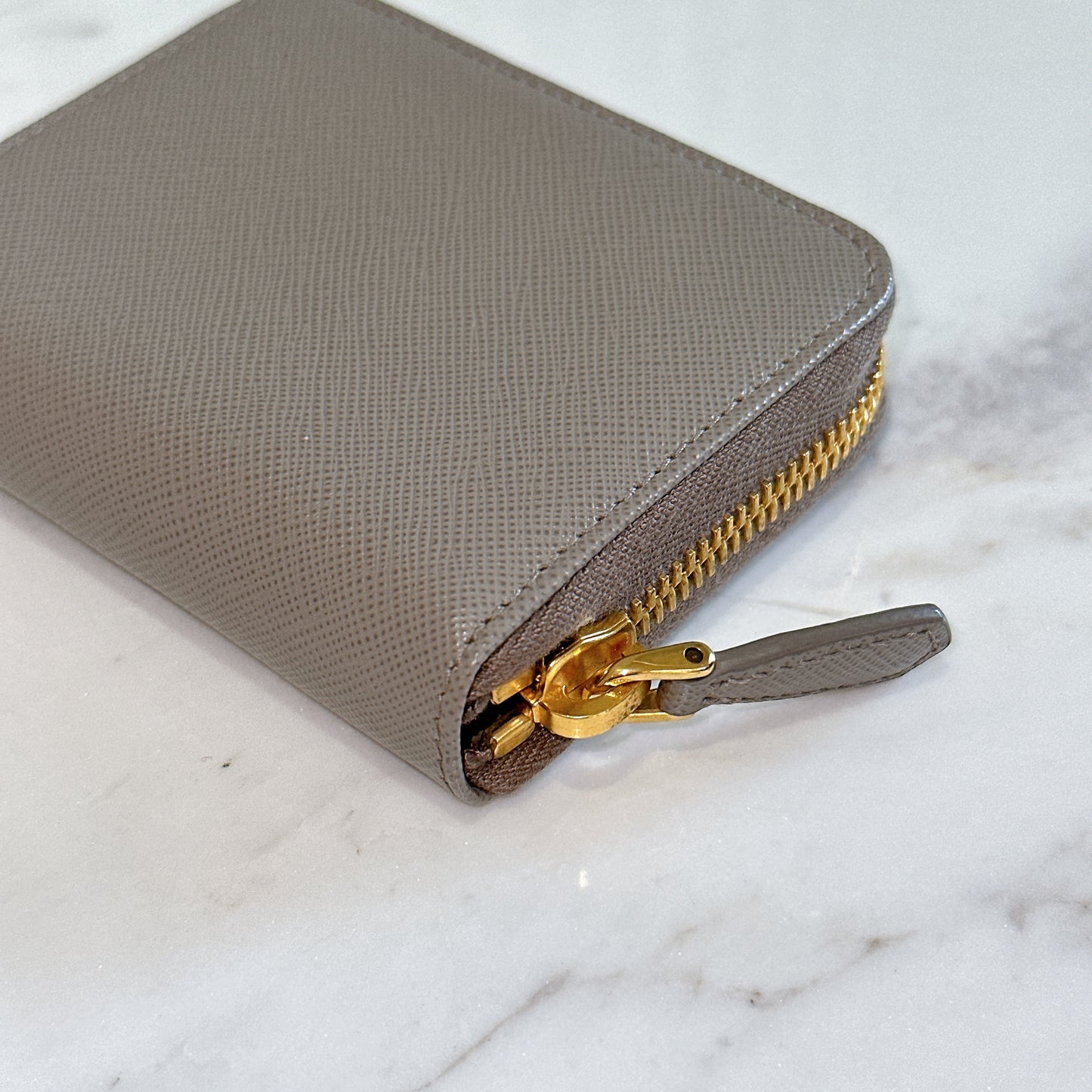 Prada Saffiano Coin Purse in Grey