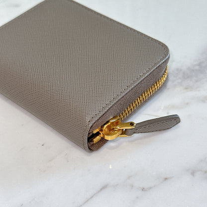 Prada Saffiano Coin Purse in Grey