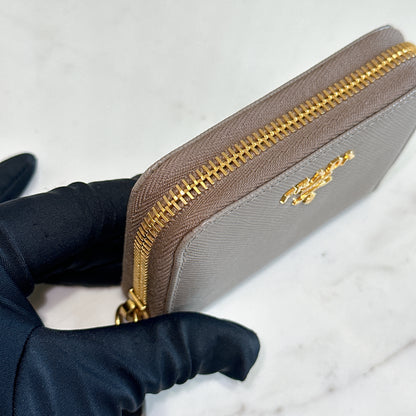 Prada Saffiano Coin Purse in Grey