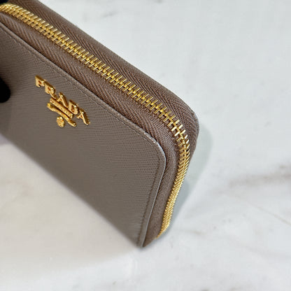 Prada Saffiano Coin Purse in Grey