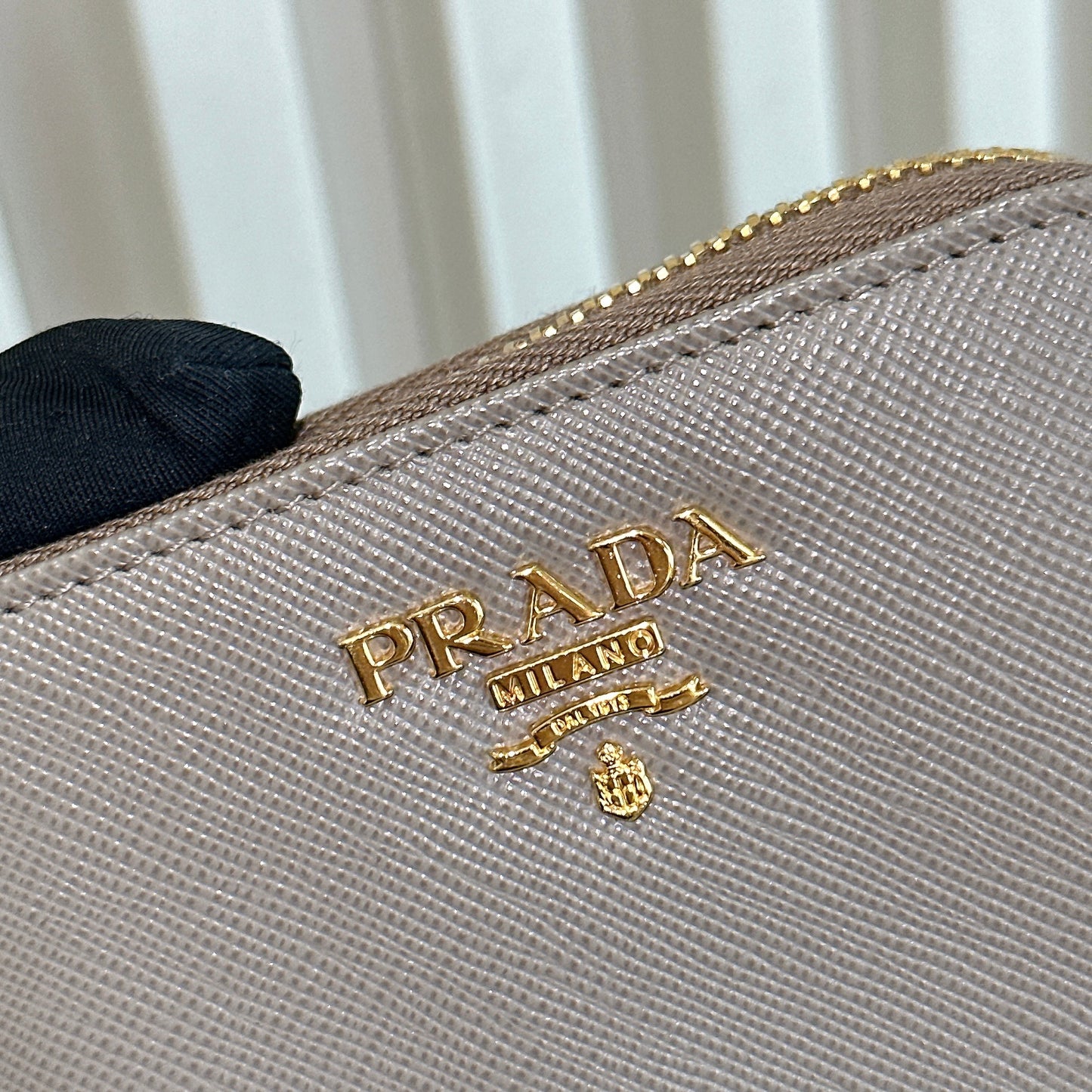 Prada Saffiano Coin Purse in Grey