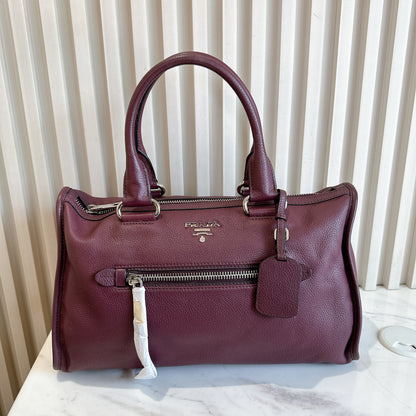 Prada Vitello Phenix Granato in Burgundy