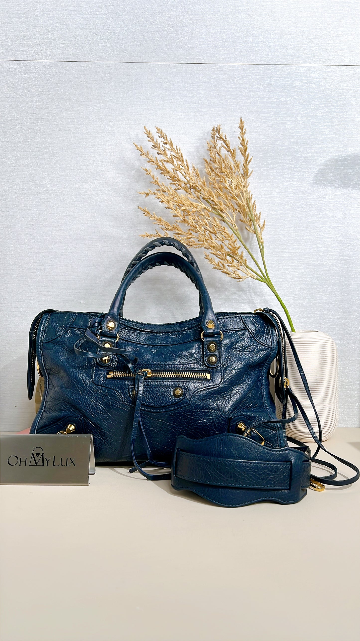 Balenciaga City Small in Blue
