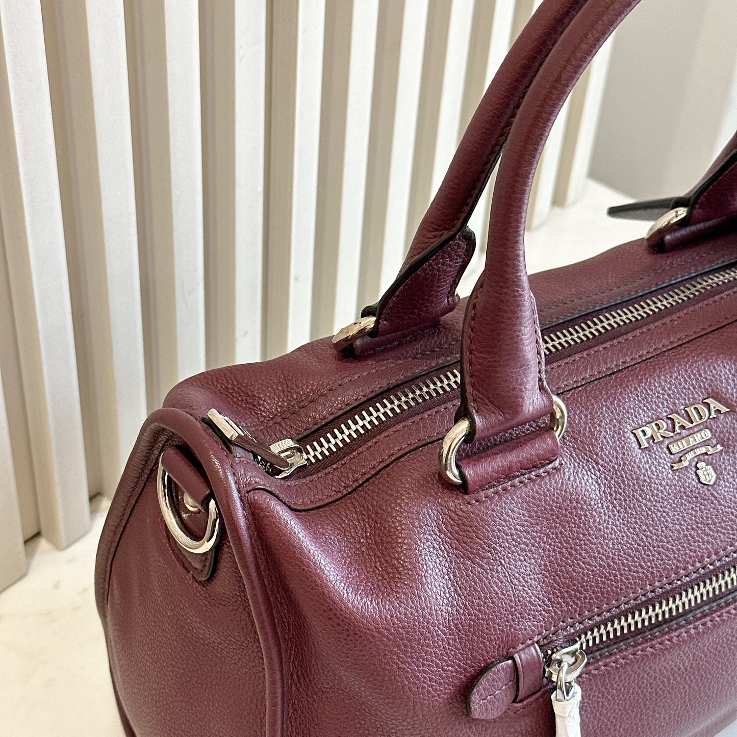 Prada Vitello Phenix Granato in Burgundy