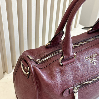 Prada Vitello Phenix Granato in Burgundy
