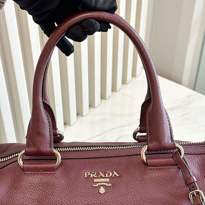Prada Vitello Phenix Granato in Burgundy