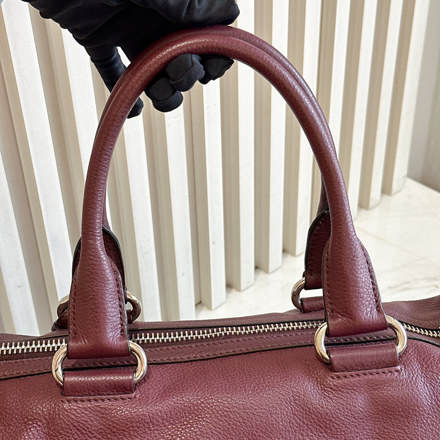 Prada Vitello Phenix Granato in Burgundy