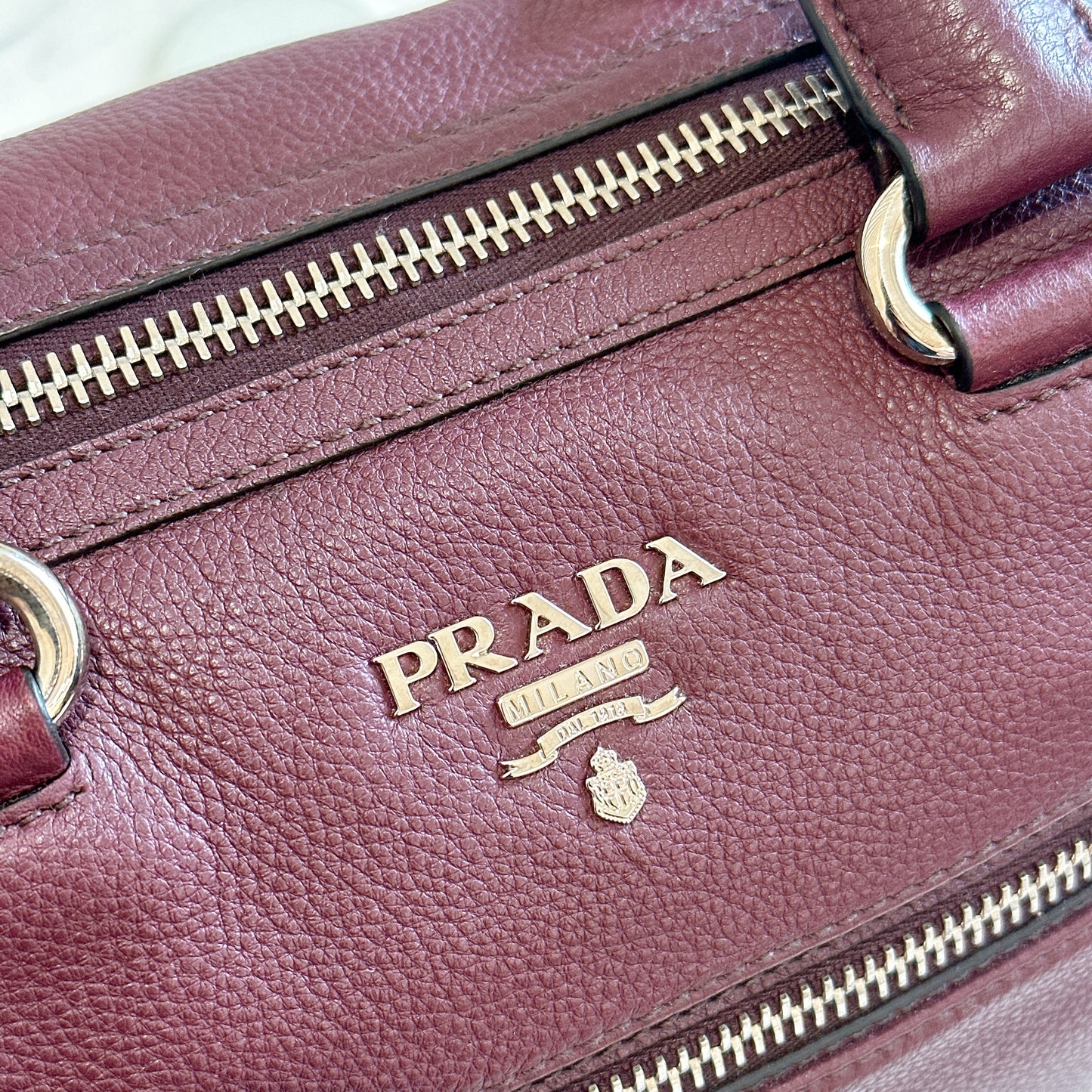 Prada Vitello Phenix Granato in Burgundy