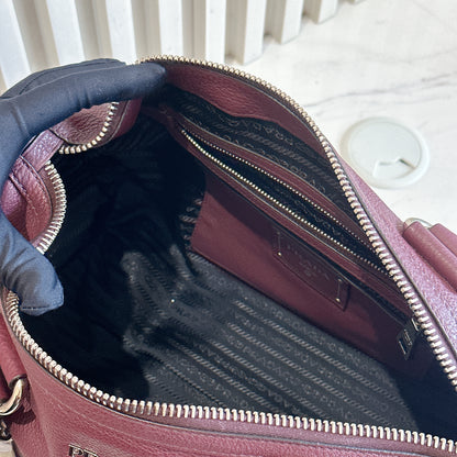 Prada Vitello Phenix Granato in Burgundy