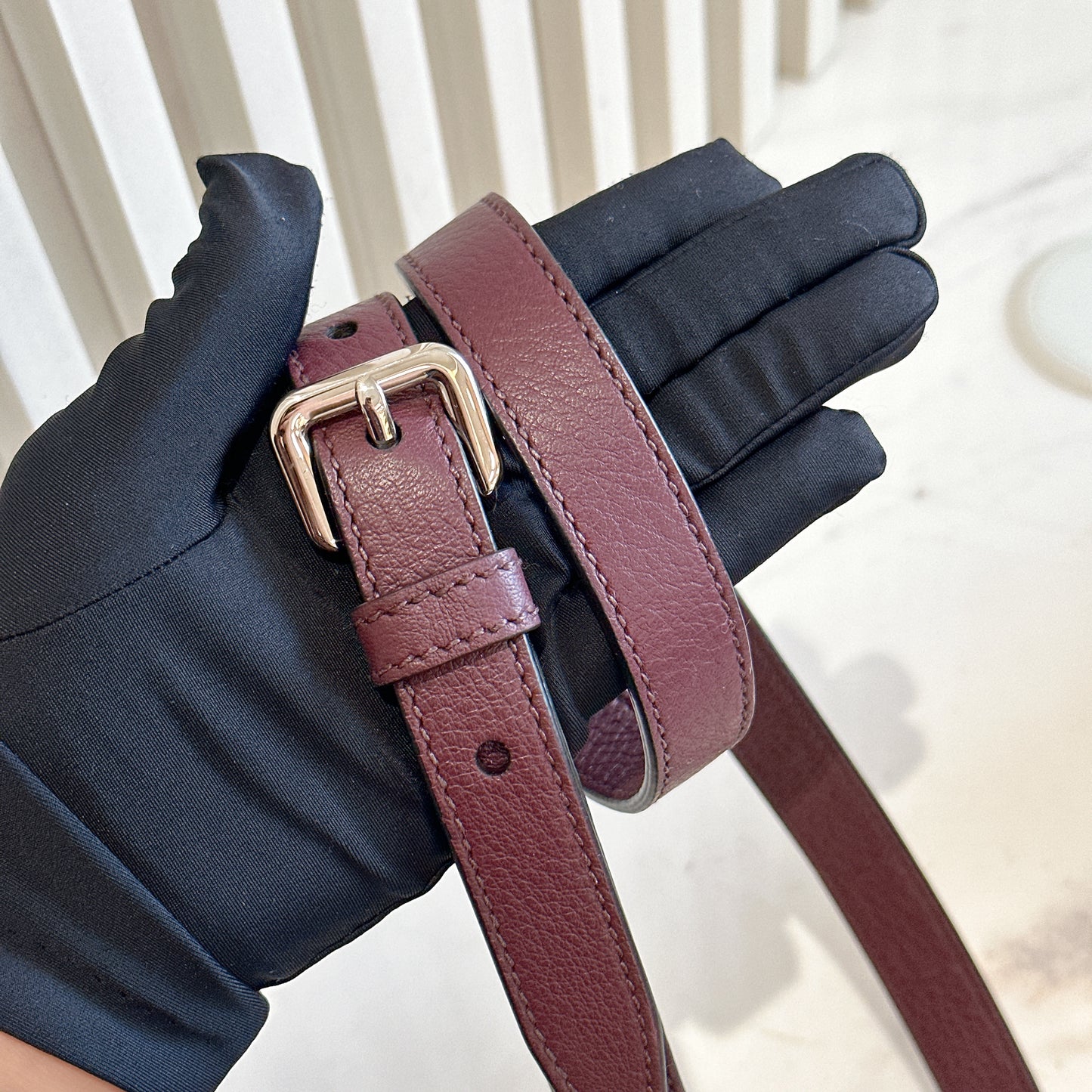 Prada Vitello Phenix Granato in Burgundy