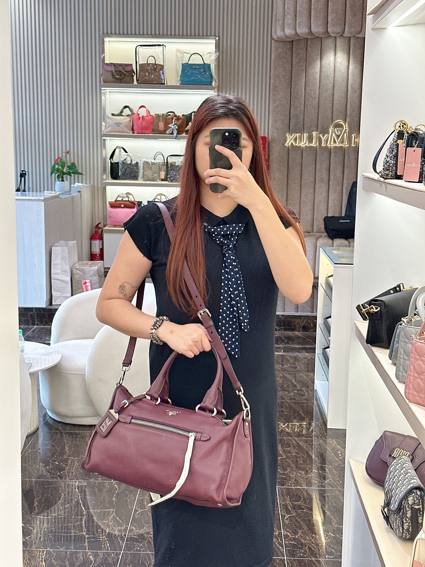Prada Vitello Phenix Granato in Burgundy