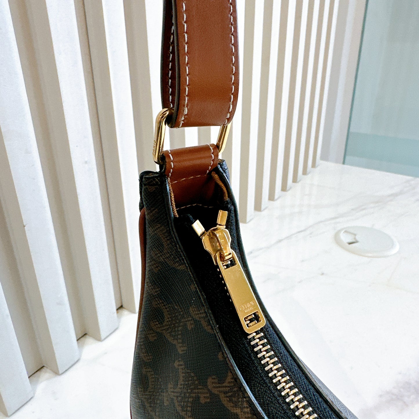 Celine Ava in Tan Triomphe Canvas