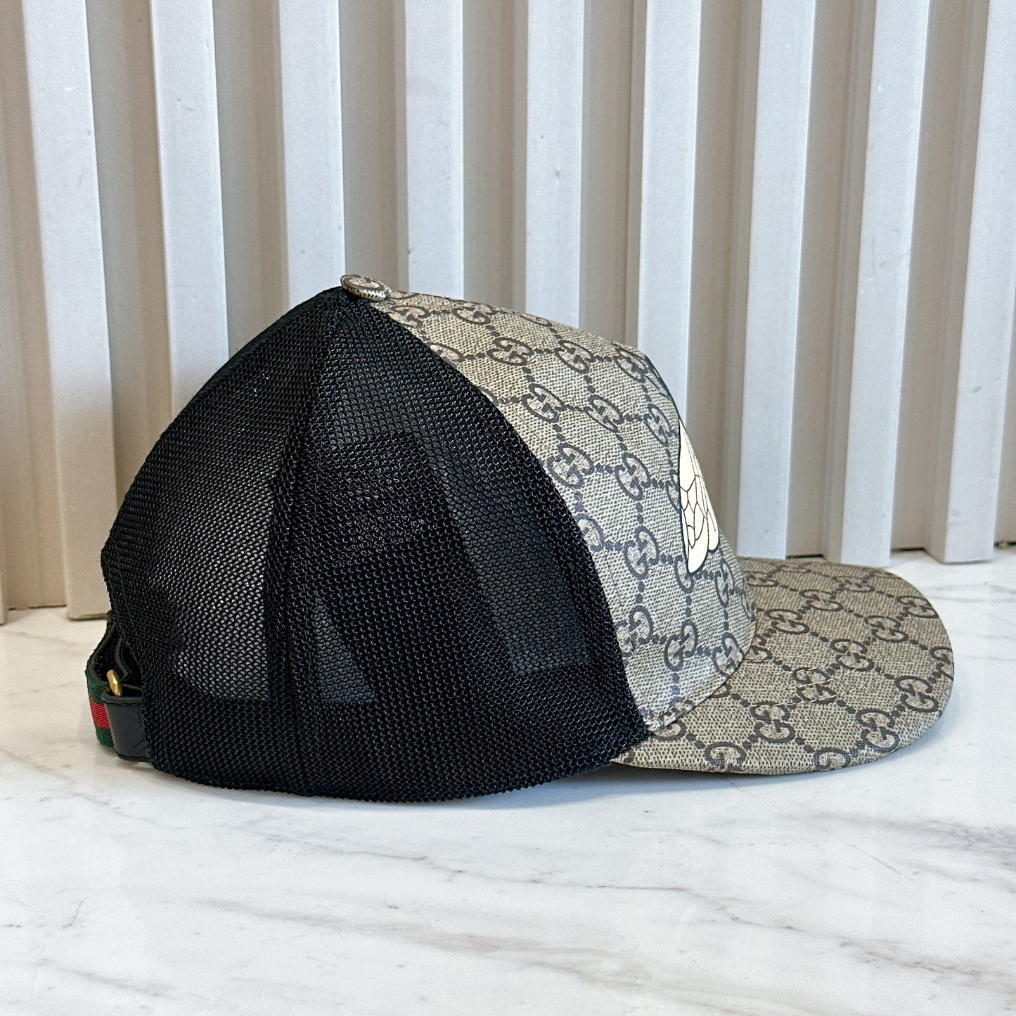 Gucci Beige Bee Print GG Supreme Canvas