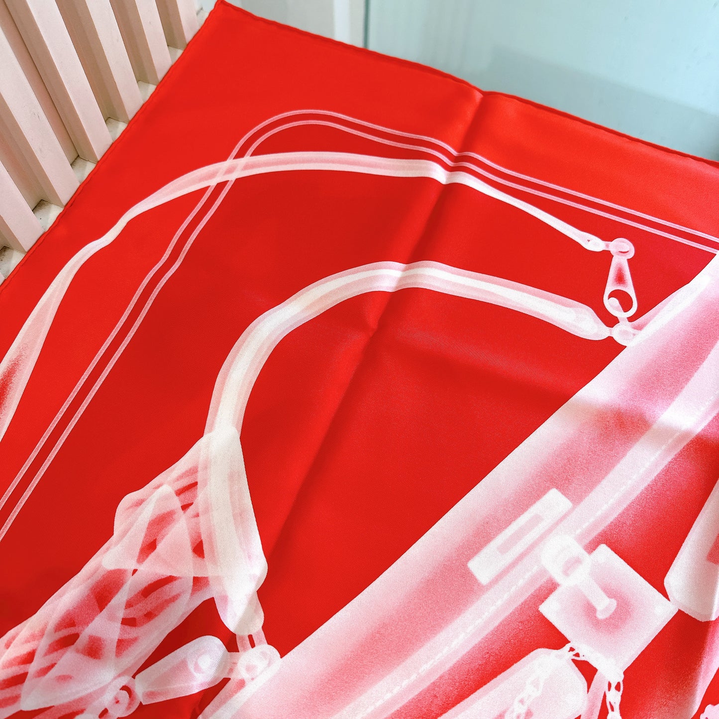 Hermes Please Check in Scarf in Red