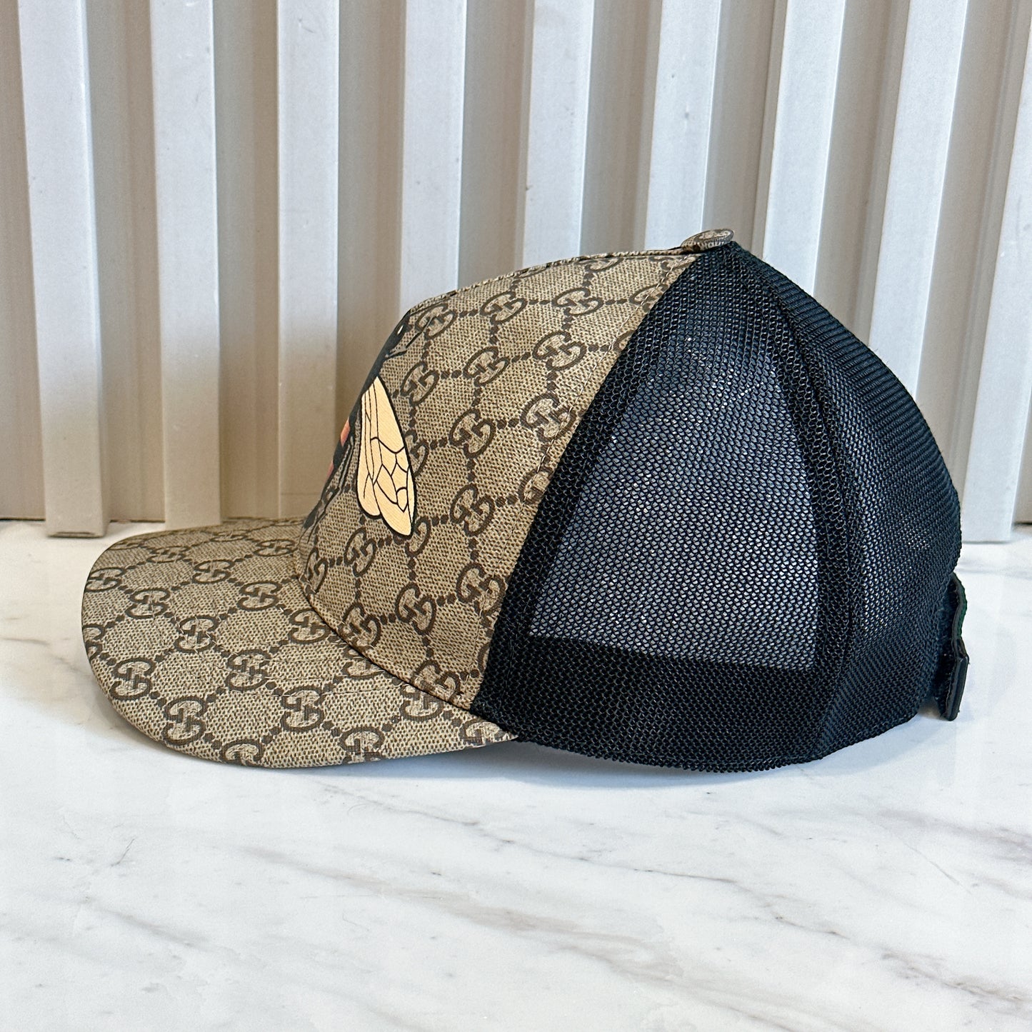 Gucci Beige Bee Print GG Supreme Canvas