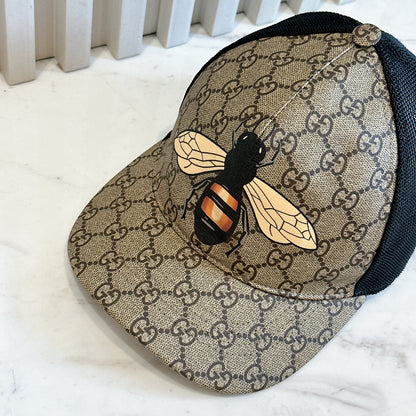Gucci Beige Bee Print GG Supreme Canvas