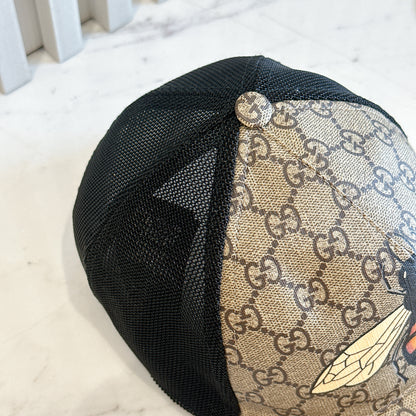 Gucci Beige Bee Print GG Supreme Canvas