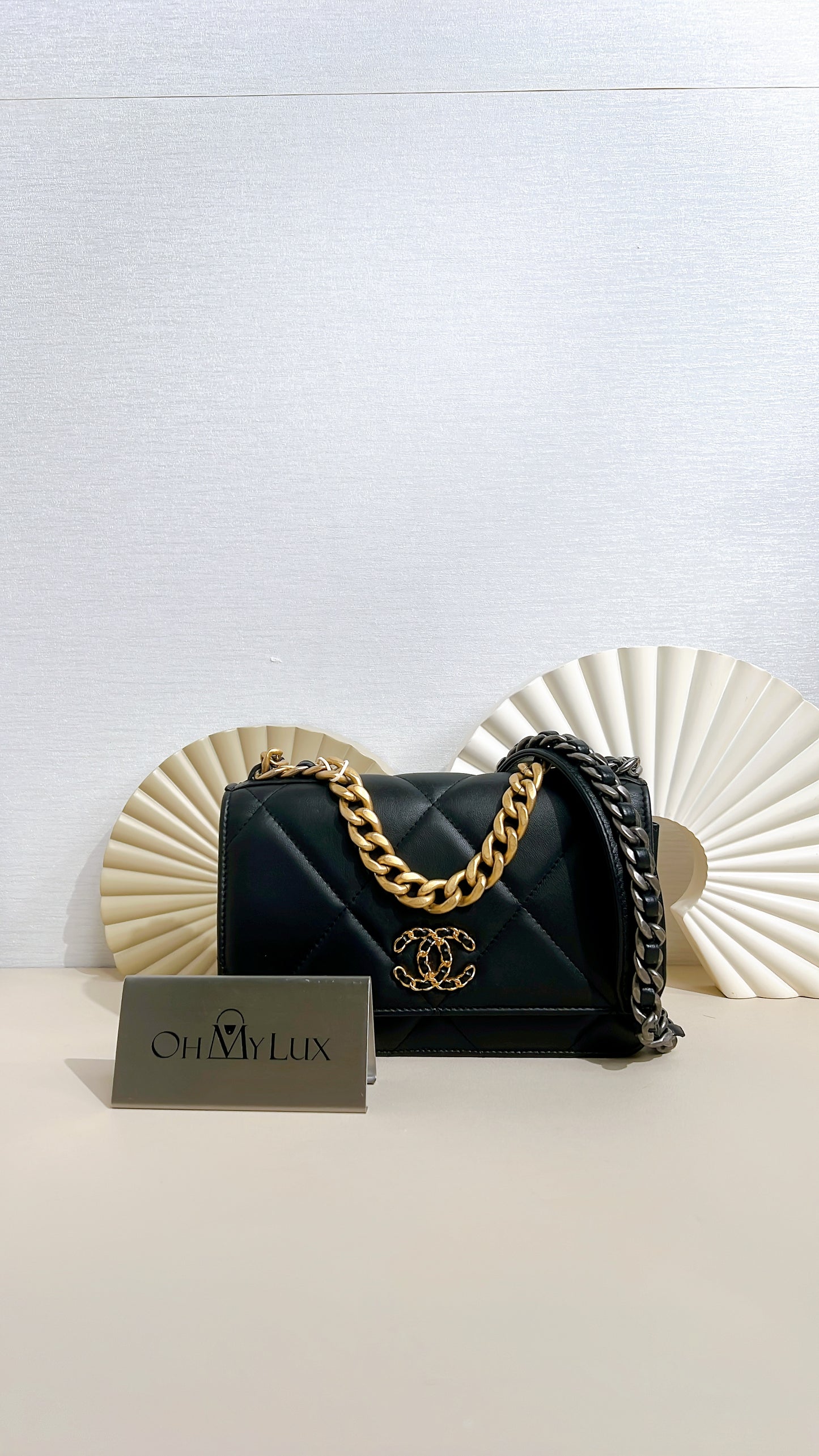 Chanel 19 WOC in Black GHW