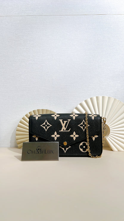 LV Felicie Pochette in Black/Creme