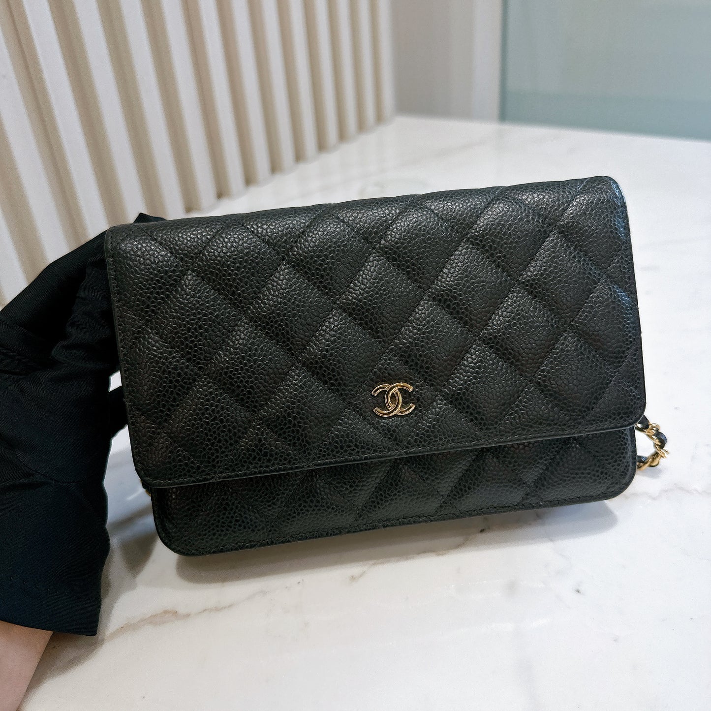 Chanel Wallet On Chain in Black GHW