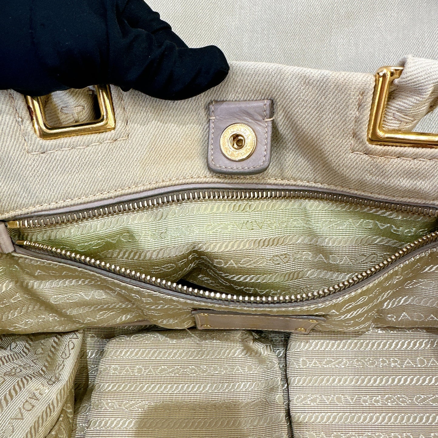 Prada Denim Canapa Tote