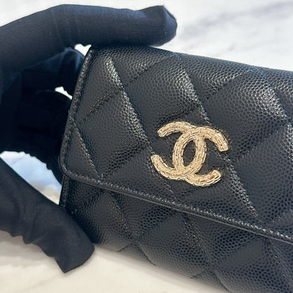 Chanel Caviar Card Holder Black