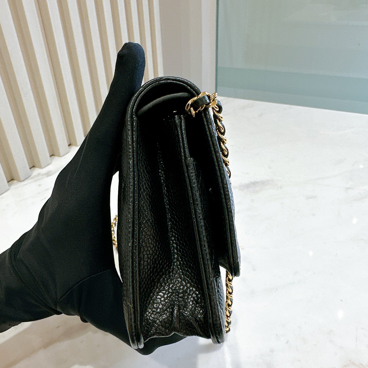 Chanel Wallet On Chain in Black GHW