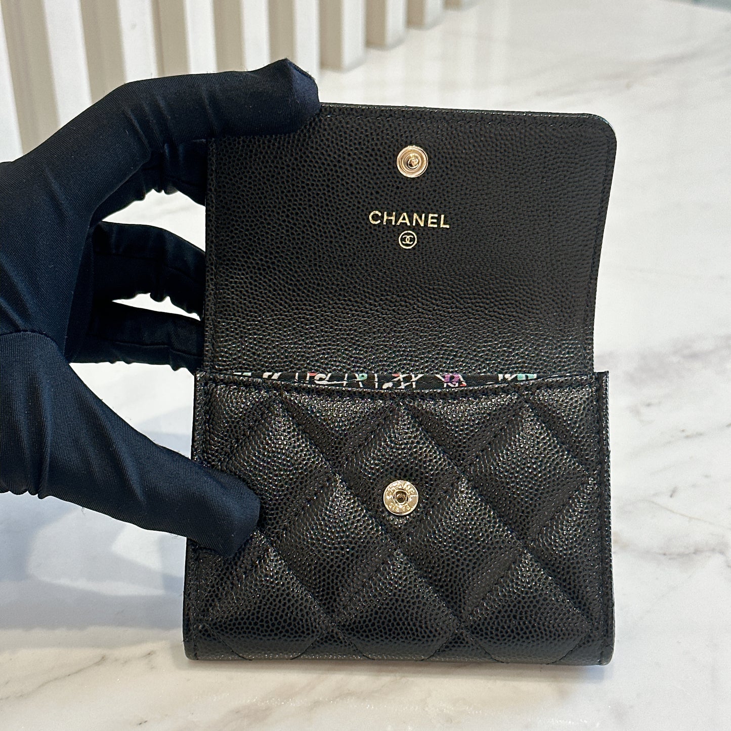 Chanel Caviar Card Holder Black