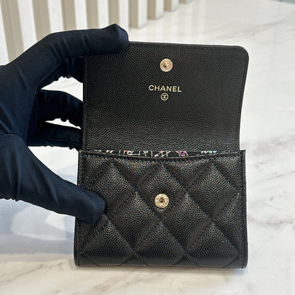 Chanel Caviar Card Holder Black