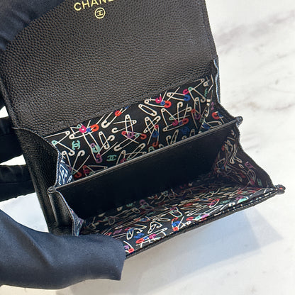 Chanel Caviar Card Holder Black