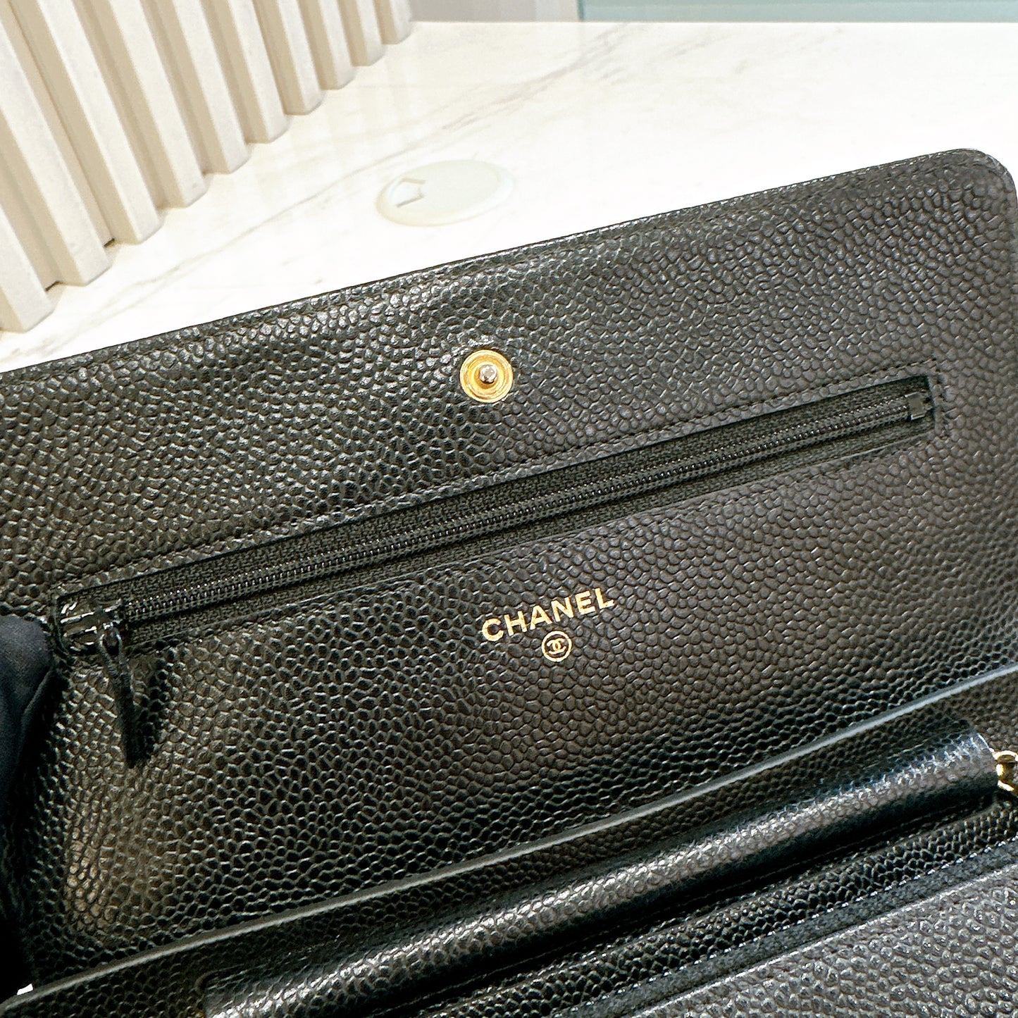 Chanel Wallet On Chain in Black GHW