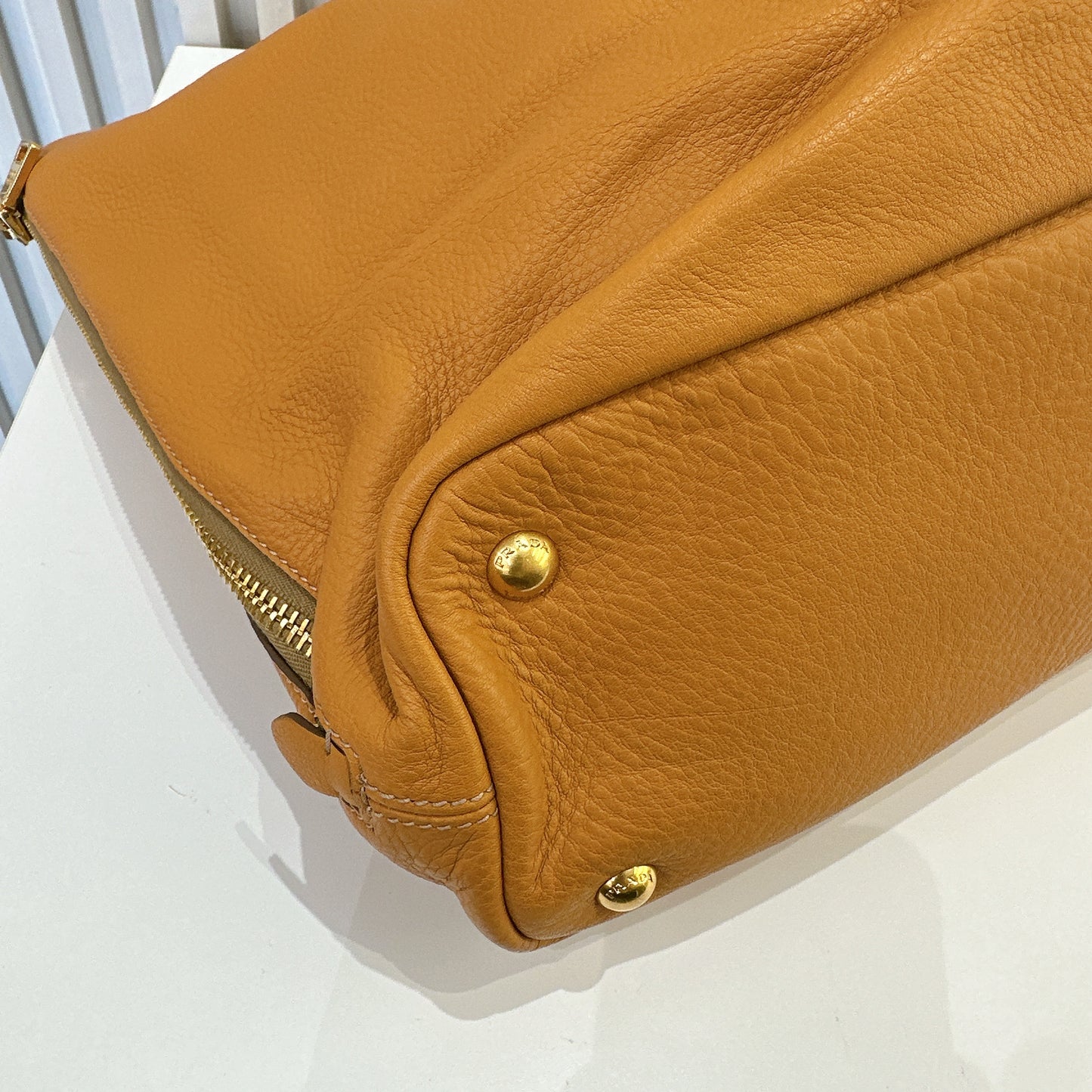 Prada Vitello Daino Leather Side Zip