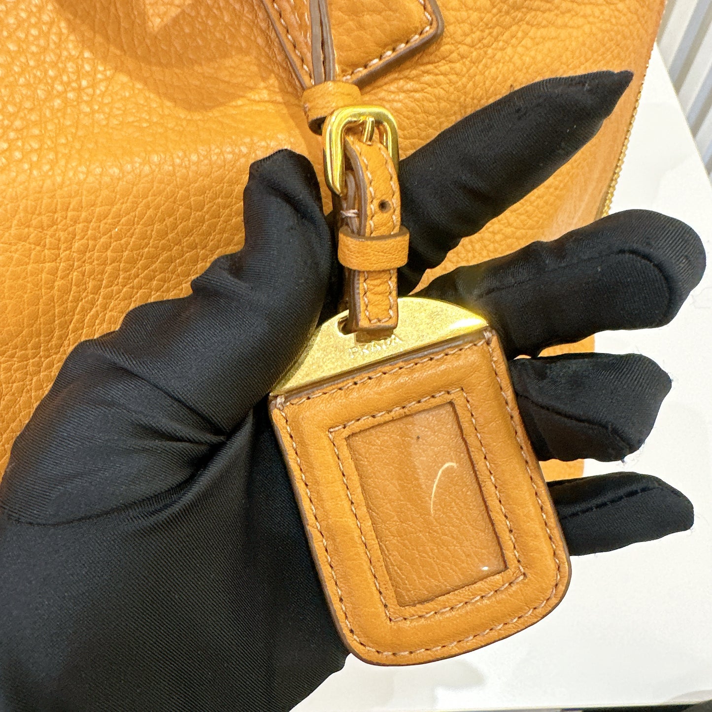 Prada Vitello Daino Leather Side Zip