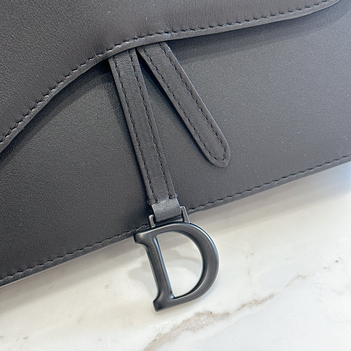 Dior Saddle Pouch in Black Calfskin