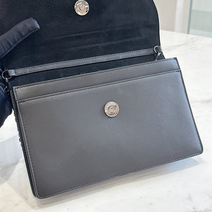 Dior Saddle Pouch in Black Calfskin