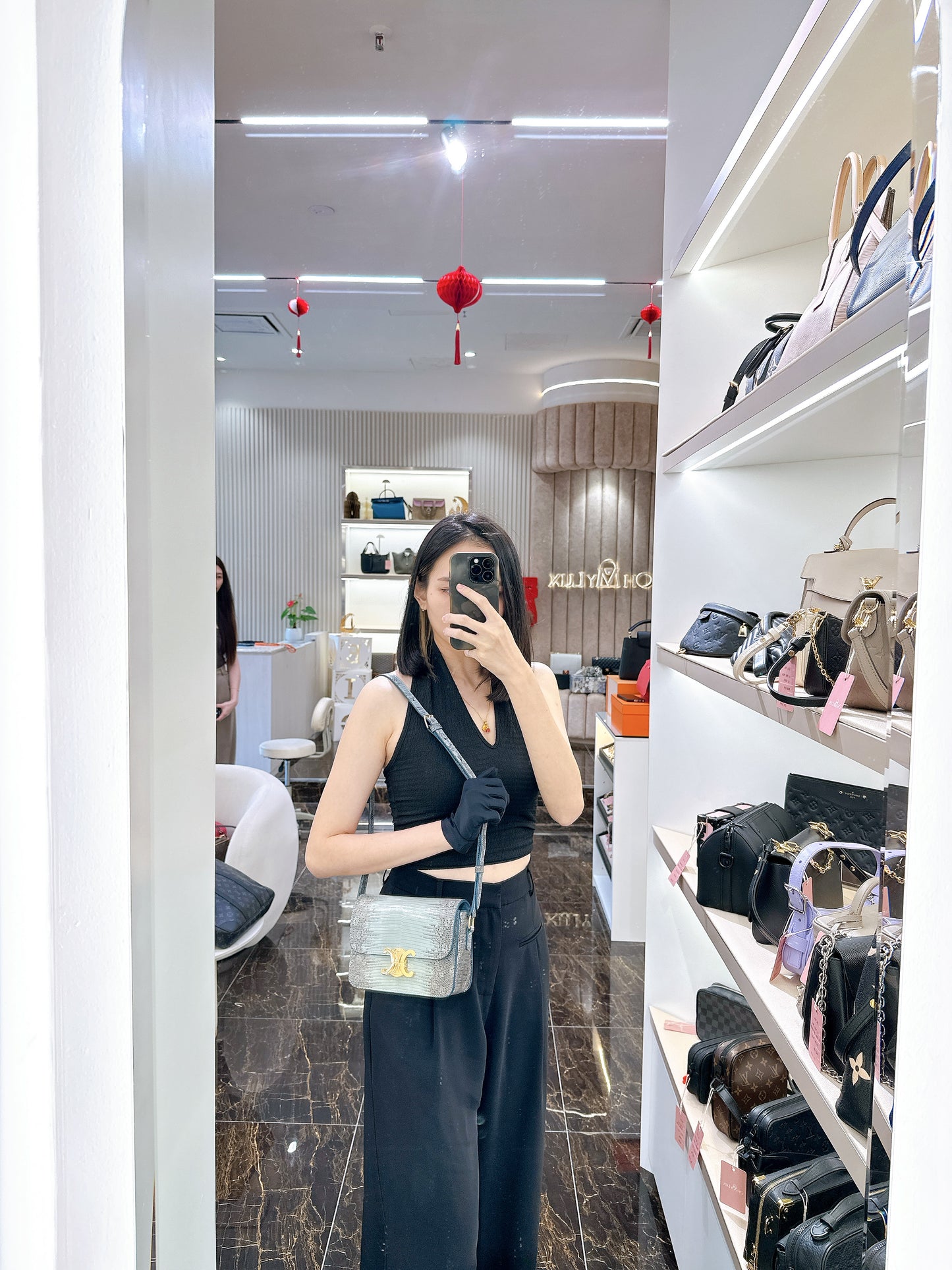 Celine Teen Triomphe Bag in Lizard