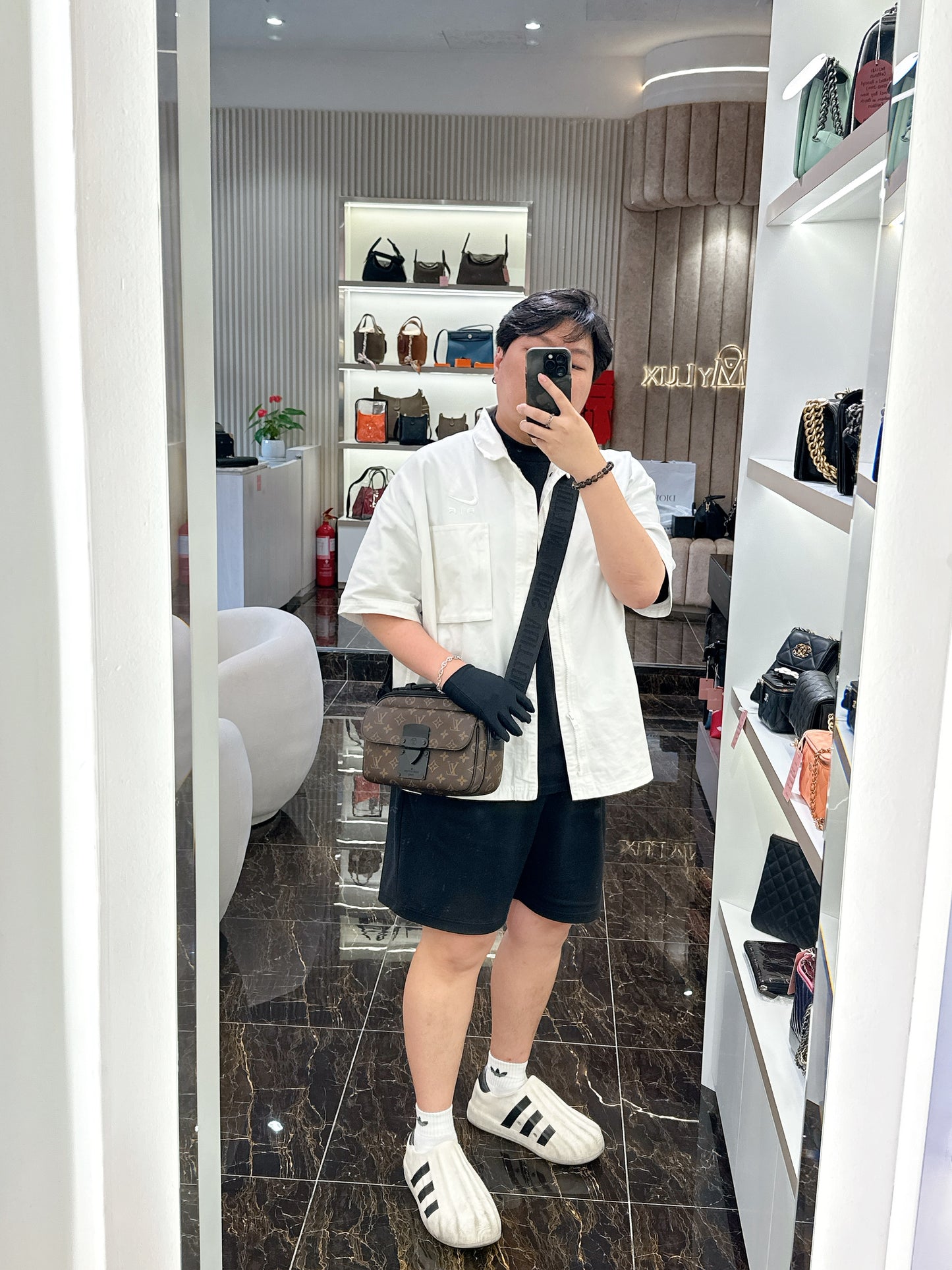 LV Monogram Macassar S Lock Messenger