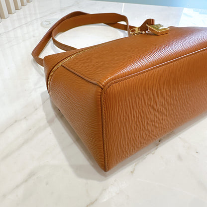 Loro Piana Extra Bag L27 OX Leather Warm Tan/Sun Gold
