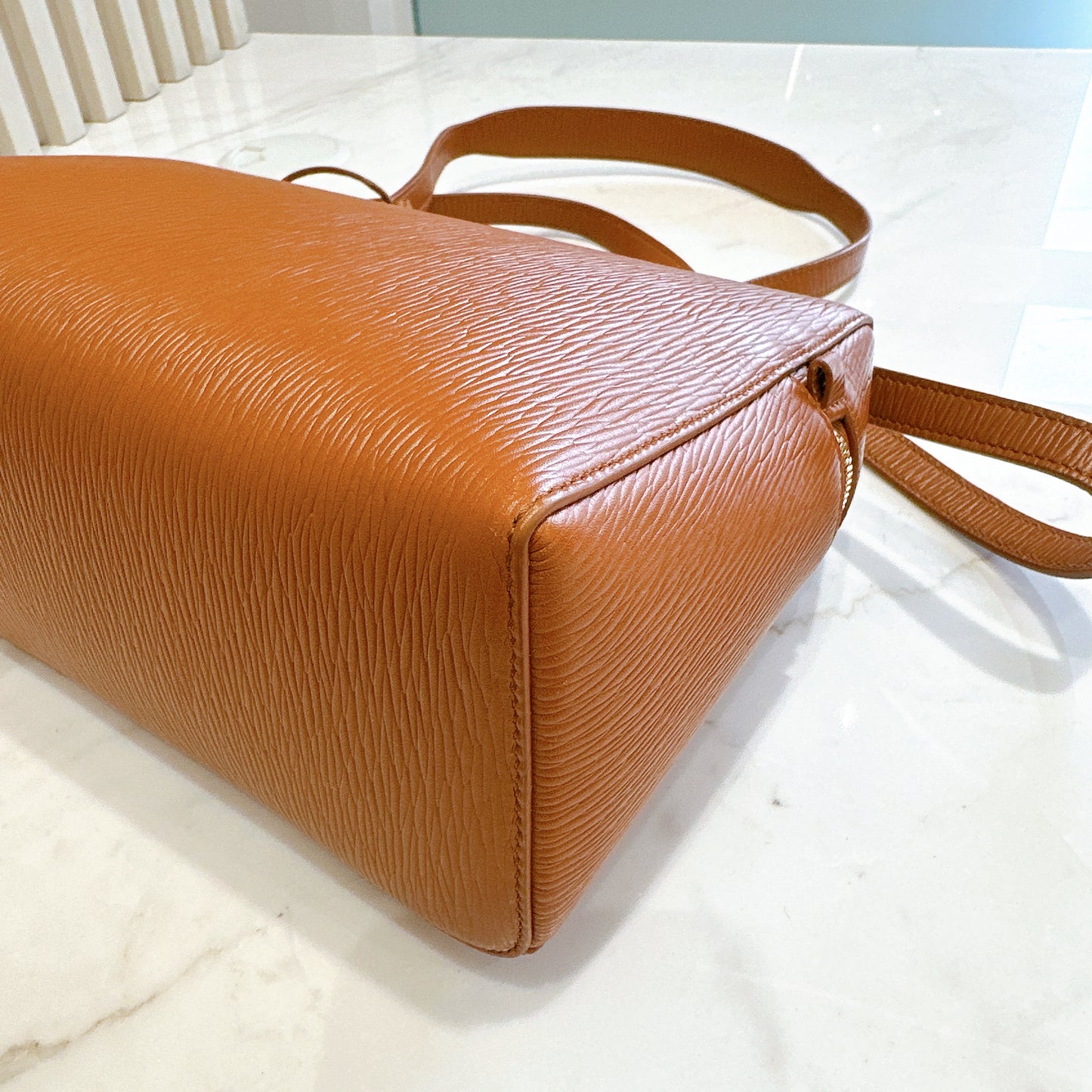 Loro Piana Extra Bag L27 OX Leather Warm Tan/Sun Gold
