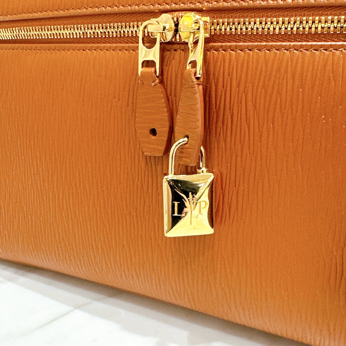 Loro Piana Extra Bag L27 OX Leather Warm Tan/Sun Gold