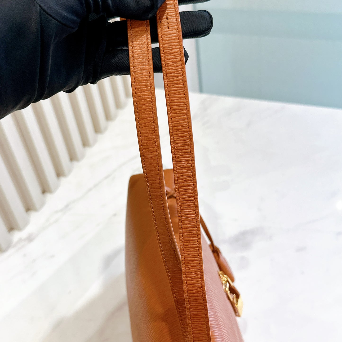Loro Piana Extra Bag L27 OX Leather Warm Tan/Sun Gold