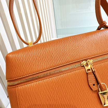 Loro Piana Extra Bag L27 OX Leather Warm Tan/Sun Gold