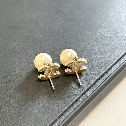 Chanel CC Pearl Drop Earrings
