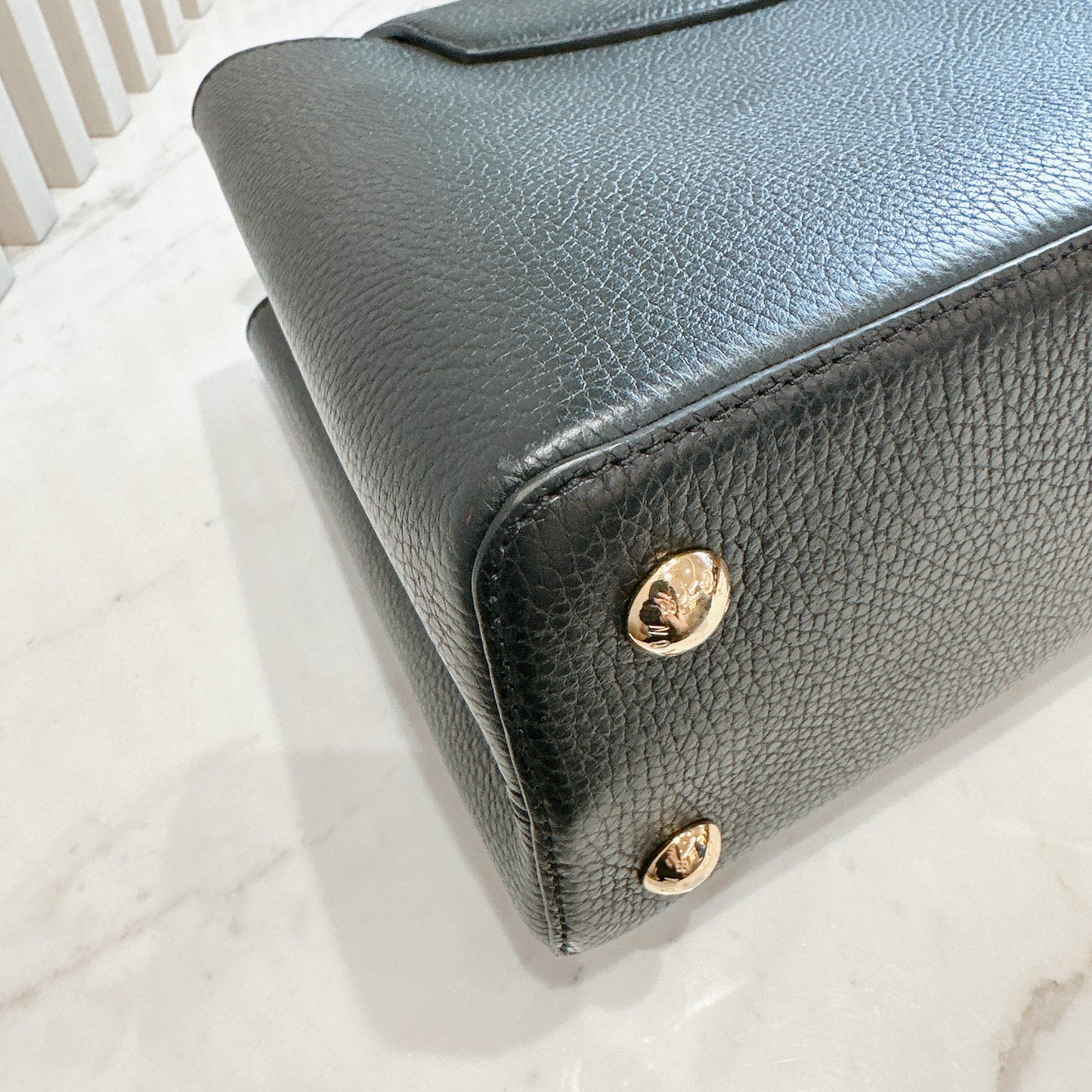 LV Mechanical Flowers Capucines MM in Black Taurillon